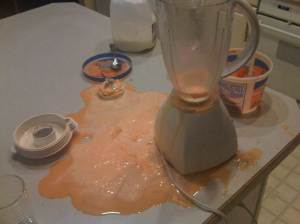 spilled ice cream